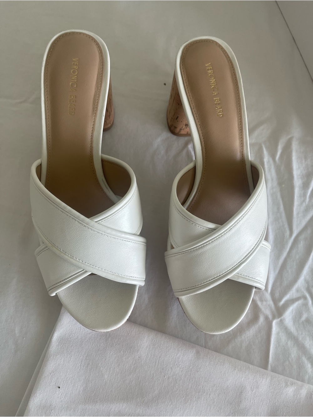 Veronica Beard  Dory White Leather Women's Sandal Heels Size 9 M  $395 NEW - Picture 5 of 14